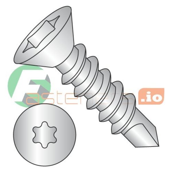 Newport Fasteners Self-Drilling Screw, #10 x 1 in, 18-8 Stainless Steel Flat Head Torx Drive, 2500 PK 505670